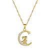 Women's Luxury Fashion Geometric Style Titanium Steel Necklace With Electroplating And Moon Rabbit Design