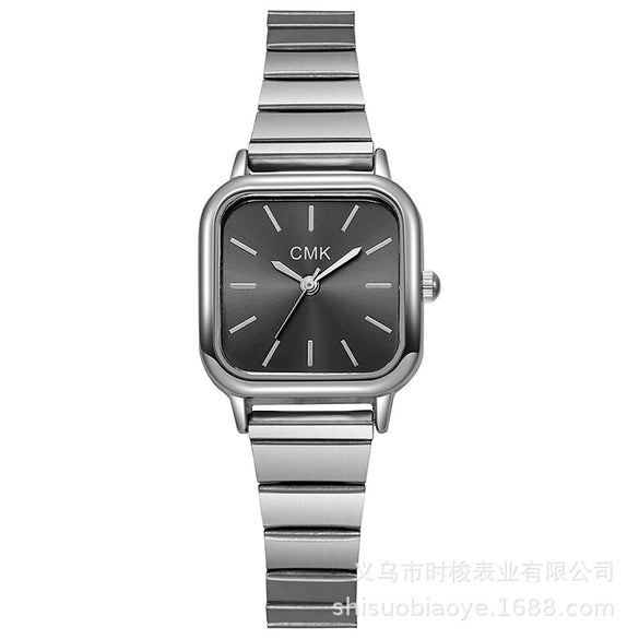 Women's Luxury Fashion Square Dial Alloy Case Iron Band Quartz Watch