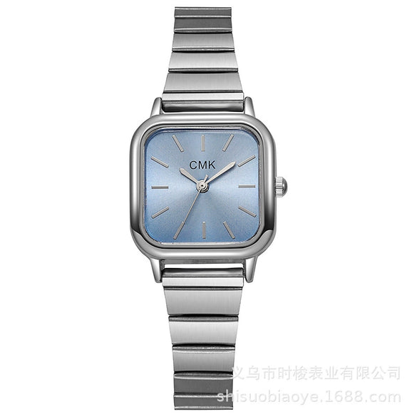 Women's Luxury Fashion Square Dial Alloy Case Iron Band Quartz Watch