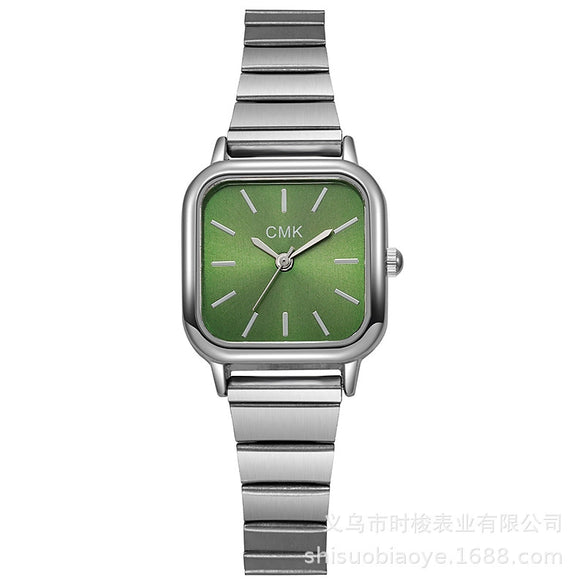 Women's Luxury Fashion Square Dial Alloy Case Iron Band Quartz Watch
