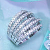 Women's Luxury Geometric Copper Ring Inlaid With Zircon
