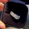 Women's Luxury Geometric Copper Ring Inlaid With Zirconia Niche Style Jewelry