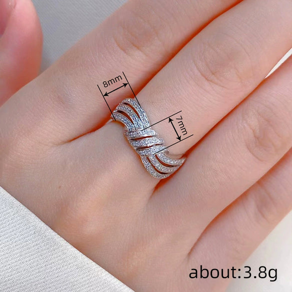 Women's Luxury Geometric Copper Ring Inlaid With Zirconia Niche Style Jewelry