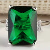 Women's Luxury Geometric Metal Ring With Topaz And Sapphire Style Diamond Look Fashion Jewelry Wholesale