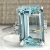 Women's Luxury Geometric Metal Ring With Topaz And Sapphire Style Diamond Look Fashion Jewelry Wholesale
