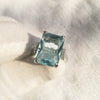 Women's Luxury Geometric Metal Ring With Topaz And Sapphire Style Diamond Look Fashion Jewelry Wholesale