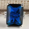 Women's Luxury Geometric Metal Ring With Topaz And Sapphire Style Diamond Look Fashion Jewelry Wholesale