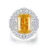 Women's Luxury Heavy Industry Ring With High Carbon Diamond And Ice Flower Pattern Made Of S925 Sterling Silver And 8A Zircon