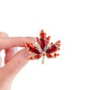 Women's Luxury Highend Alloy Crystal Maple Leaf Suit Brooch Electroplated Accessories
