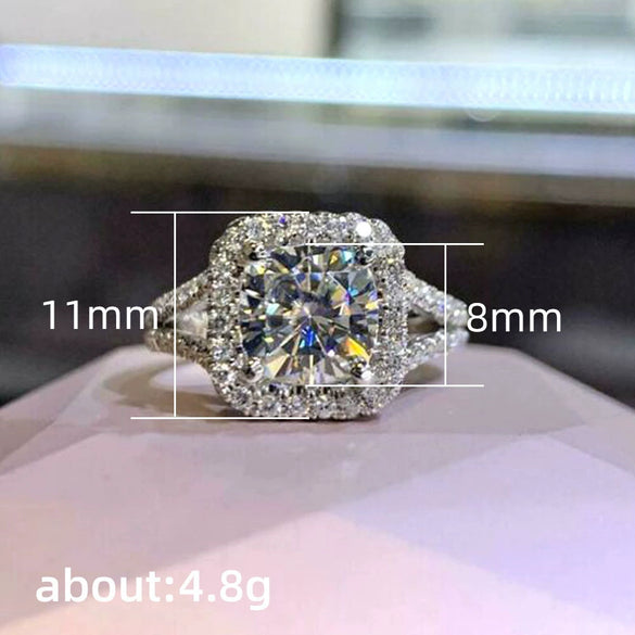 Women's Luxury Imitation Topaz Engagement Ring Copper Zircon Geometric