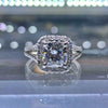 Women's Luxury Imitation Topaz Engagement Ring Copper Zircon Geometric