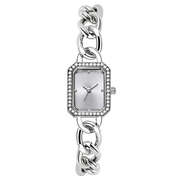 Women's Luxury Leisure Style Quartz Watch With Alloy Case Stainless Steel Strap Square Dial