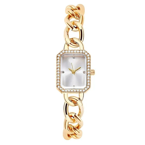 Women's Luxury Leisure Style Quartz Watch With Alloy Case Stainless Steel Strap Square Dial