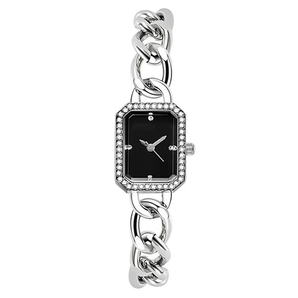 Women's Luxury Leisure Style Quartz Watch With Alloy Case Stainless Steel Strap Square Dial