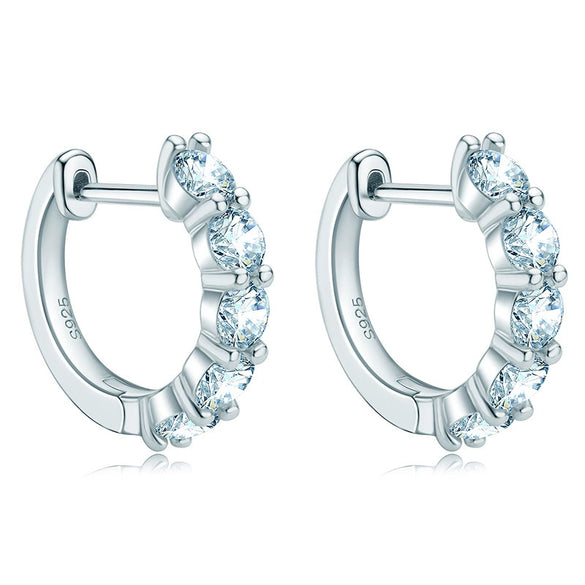 Women's Luxury Moissanite Earrings In S925 Sterling Silver With Geometric Style