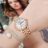 Women's Luxury Nonmechanical Quartz Watch Alloy Case And Strap Round Dial Leisure Style Waterproof Luminous
