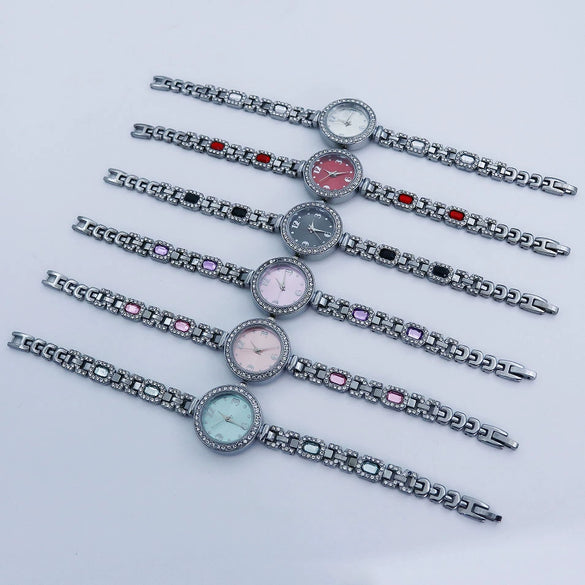 Women's Luxury Quartz Bracelet Watch Alloy Round Diamond