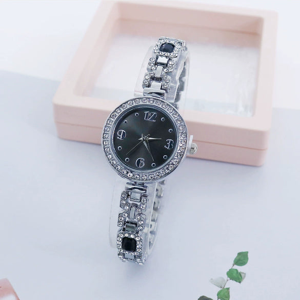 Women's Luxury Quartz Bracelet Watch Alloy Round Diamond