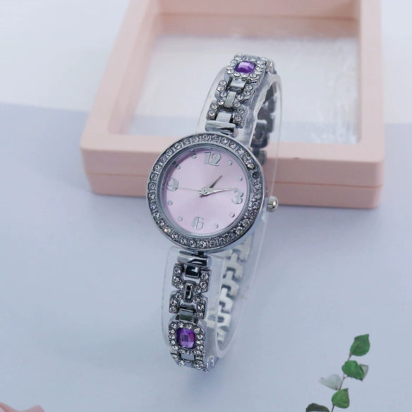 Women's Luxury Quartz Bracelet Watch Alloy Round Diamond