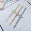 Women's Luxury Round Alloy Bracelet Watch With Rhinestones And Roman Numerals