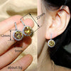 Women's Luxury Round Copper Zircon Inlaid Geometric Earrings