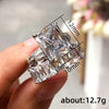 Women's Luxury Seiko Copper Ring With Geometric Style And Zircon Design Emerald Cut