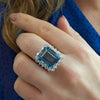 Women's Luxury Simulation Topa Sapphire Ring Copper Geometric Zircon