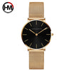 Women's Luxury Slim Waterproof Watch With Stainless Steel Mesh Strap And Round Dial