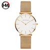 Women's Luxury Slim Waterproof Watch With Stainless Steel Mesh Strap And Round Dial