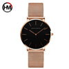 Women's Luxury Slim Waterproof Watch With Stainless Steel Mesh Strap And Round Dial