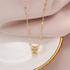 Women's Luxury Small Waist Titanium Steel Necklace With Geometric Design And Diamond Treatment