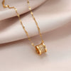 Women's Luxury Small Waist Titanium Steel Necklace With Geometric Design And Diamond Treatment