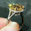Women's Luxury Square Zircon Ring With Four Claw Setting Copper Geometry Style