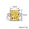 Women's Luxury Square Zircon Ring With Four Claw Setting Copper Geometry Style