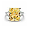 Women's Luxury Square Zircon Ring With Four Claw Setting Copper Geometry Style