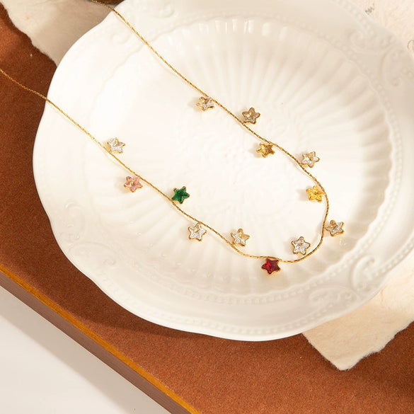 Women's Luxury Star Titanium Steel Necklace With Electroplating