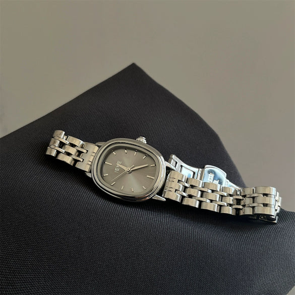 Women's Luxury Steel Band Quartz Watch Gray Silver Simple Elegant Cold Style