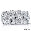 Women's Luxury Three Row Zircon Ring Copper Geometric Style