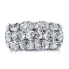 Women's Luxury Three Row Zircon Ring Copper Geometric Style