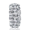 Women's Luxury Three Row Zircon Ring Copper Geometric Style