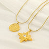 Women's Luxury Titanium Steel Geometric Eight Mang Star Necklace With Electroplating Treatment