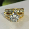 Women's Luxury Wedding Ring Copper Gold Plated With Zircon And Geometric Design