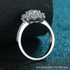 Women's Luxury Wedding Ring S925 Sterling Silver Flower Pattern Electroplated