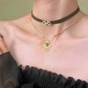 Women's Maillard Style Geometric Alloy Stacked Pendant Necklace With Electroplating