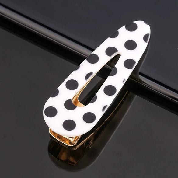 Women's Marble Acetate Hair Clip Set Sculpted Leopard Print Geometric Side Clips For Hair Accessories