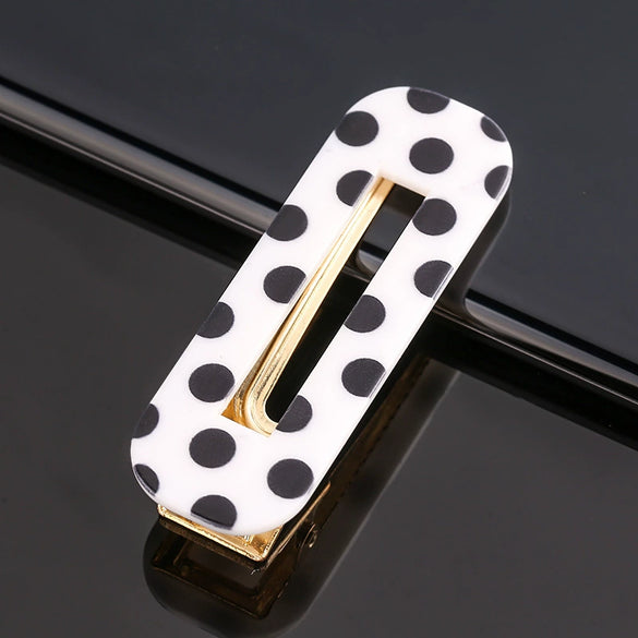 Women's Marble Acetate Hair Clip Set Sculpted Leopard Print Geometric Side Clips For Hair Accessories