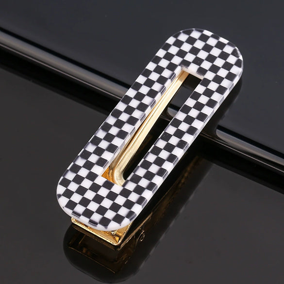 Women's Marble Acetate Hair Clip Set Sculpted Leopard Print Geometric Side Clips For Hair Accessories