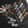 Women's Marble Acetate Hair Clip Set Sculpted Leopard Print Geometric Side Clips For Hair Accessories