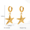 Women's Marine Stainless Steel Earrings With Crab Starfish Scallop Shapes And Electroplating Design