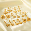 Women's Marine Stainless Steel Earrings With Crab Starfish Scallop Shapes And Electroplating Design